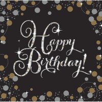 Serviette 33x33cm Happy Birthday