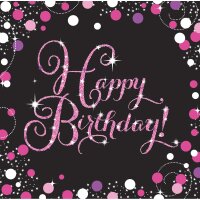 Serviette 33x33cm Happy Birthday