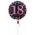 Folienballon Sparkling 18 D43cm pink/schwarz