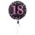 Folienballon Sparkling 18 D43cm pink/schwarz