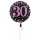 Folienballon Sparkling 30 Ø 43cm pink/schwarz