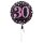 Folienballon Sparkling 30 Ø 43cm pink/schwarz