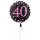 Folienballon Sparkling 40 Ø43 cm pink/schwarz