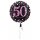 Folienballon Sparkling 50 Ø43 cm schwarz/pink