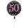 Folienballon Sparkling 50 Ø43 cm schwarz/pink