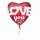 Folienballon Herz Love You 91 cm rot