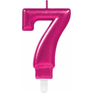 Zahlenkerze 7 Sparkling Celebrations Pink