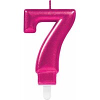 Zahlenkerze 7 Sparkling Celebrations Pink
