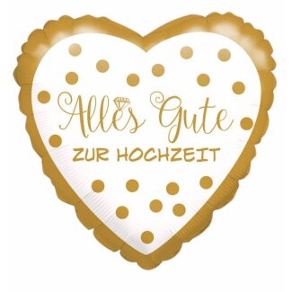 Folienballon Herz Alles Gute zur Hochzeit
