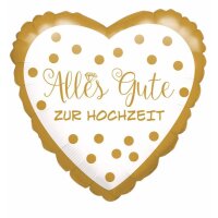 Folienballon Herz Alles Gute zur Hochzeit