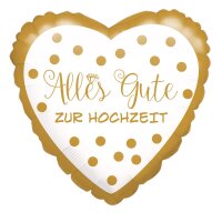 Folienballon Herz Alles Gute zur Hochzeit