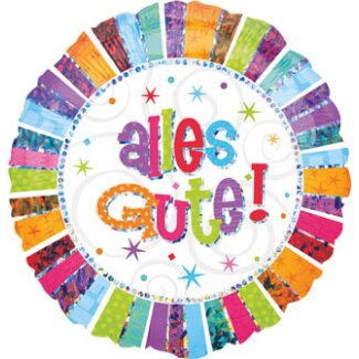 Folienballon alles Gute! rund bunt