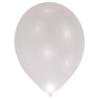 LED Luftballons silber 27,5cm 5 Stück