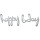 Folienballon Phrase happy bday silber