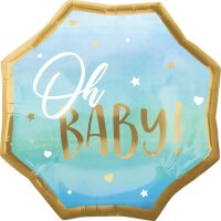 Folienballon XL Oh Baby blau 55x55cm