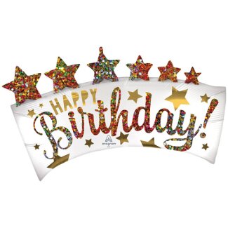 Folienballon SuperShape Happy Birthday Banner
