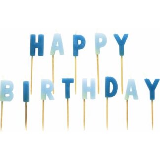 Kerzen Happy Birthday Blau