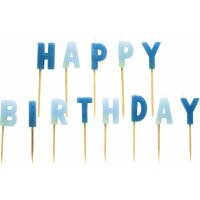 Kerzen Happy Birthday Blau