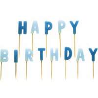 Kerzen Happy Birthday Blau