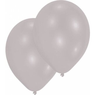 Luftballons Metallic 27,5 cm silber 10 Stück