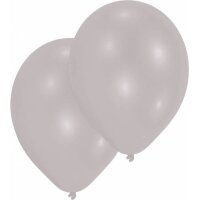 Luftballons Metallic 27,5 cm silber 10 Stück