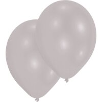 Luftballons Metallic 27,5 cm silber 10 Stück
