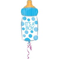 Folienballon Babyflasche Its a boy 25x58cm blau