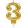 Zahlenkerze 3 gold 7,5 cm