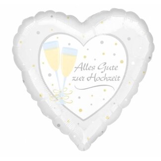 Folienballon Herz Alles Gute zur Hochzeit 43 cm