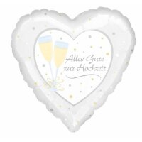 Folienballon Herz Alles Gute zur Hochzeit 43 cm