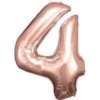 Folienballon Zahl 4 66x88cm rosé