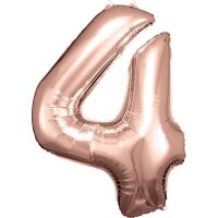 Folienballon Zahl 4 66x88cm rosé