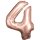 Folienballon Zahl 4 66x88cm rosé