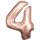 Folienballon Zahl 4 66x88cm rosé