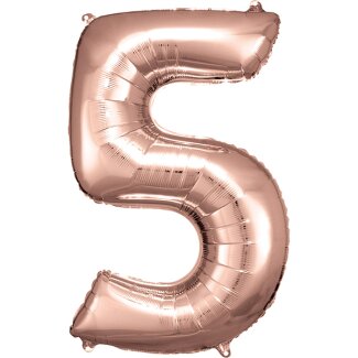 Folienballon Zahl 5 58x88cm rosé