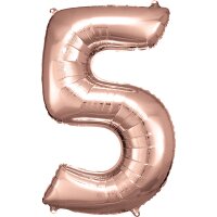 Folienballon Zahl 5 58x88cm rosé