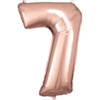 Folienballon Zahl 7 58x88cm rosé