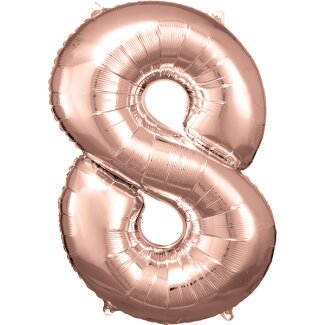 Folienballon Zahl 8 roségold 86 x 57 cm