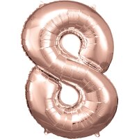 Folienballon Zahl 8 roségold 86 x 57 cm