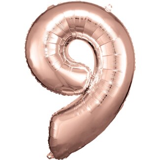 Folienballon Zahl 9 63 x 86 cm roségold