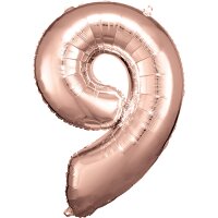 Folienballon Zahl 9 63 x 86 cm roségold