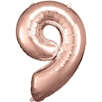 Folienballon Zahl 9 63 x 86 cm roségold