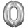 Folienballon Zahl 0 66 x 88 cm silber