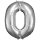 Folienballon Zahl 0 66 x 88 cm silber