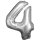 Folienballon Zahl 4 66 x 88 cm silber