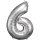 Folienballon Zahl 6 55x88cm silber