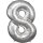 Folienballon Zahl 8 53x83cm silber