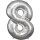 Folienballon Zahl 8 53x83cm silber