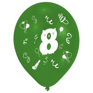 Ballons Zahl "8" 25 cm 8 Stück