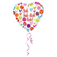Folienballon Herz Ich hab dich lieb